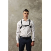 Черная мужская кожаная портупея №4 - БДСМ Арсенал - купить с доставкой в Кисловодске