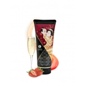 Массажный крем для тела с ароматом клубники и шампанского Sparkling Strawberry Wine - 200 мл. - Shunga - купить с доставкой в Кисловодске