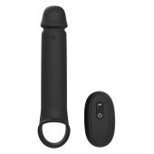 Черная насадка-удлинитель с вибрацией Vibrating Extender With Remote - Dream Toys - в Кисловодске купить с доставкой