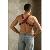 Черно-красная мужская портупея Black-Red - БДСМ Арсенал - купить с доставкой в Кисловодске