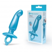 Голубая анальная пробка для массажа простаты Hither Silicone Prostate Plug - 14,3 см. - b-Vibe - в Кисловодске купить с доставкой