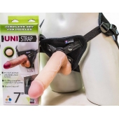 Страпон-унисекс с двумя насадками UNI strap 7  Harness - 19 и 16 см. - LOVETOY (А-Полимер) - купить с доставкой в Кисловодске