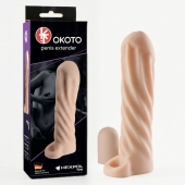 Телесная насадка-удлинитель Okoto со спиралевидным рельефом - 16 см. - Sitabella - в Кисловодске купить с доставкой
