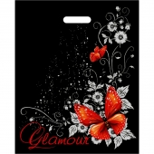 Черный пакет Glamour с вырубной ручкой (38х47 см) - Сима-Ленд - купить с доставкой в Кисловодске