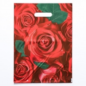 Пакет с цветочным принтом и вырубной ручкой (30х40 см) - Сима-Ленд - купить с доставкой в Кисловодске