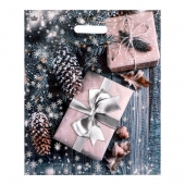 Новогодний пакет с принтом в виде подарков и вырубной ручкой (45х38 см) - Сима-Ленд - купить с доставкой в Кисловодске