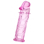 Розовая насадка фаллической формы - 12,5 см. - A-toys - в Кисловодске купить с доставкой