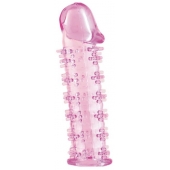 Розовая насадка на пенис с шипами - 12,5 см. - A-toys - в Кисловодске купить с доставкой