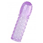 Фиолетовая рельефная насадка на пенис - 13,5 см. - A-toys - в Кисловодске купить с доставкой