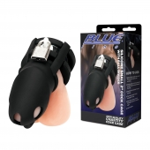 Черная клетка для пениса Silicone Small 2 in Cock Cage With Ball Divider - BlueLine - купить с доставкой в Кисловодске