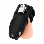 Черная клетка для пениса Silicone Small 2 in Cock Cage With Ball Divider - BlueLine - купить с доставкой в Кисловодске