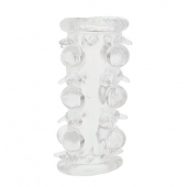 Прозрачная насадка на пенис с шипами и бугорками JELLY JOY LUST CLUSTER CLEAR - Dream Toys - в Кисловодске купить с доставкой