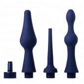 Набор из 3 универсальных насадок для анального душа Universal 3 Piece Silicone Enema Attachment Set - XR Brands - купить с доставкой в Кисловодске