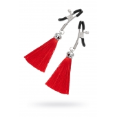 Зажимы на соски «Прищепки» с красными кисточками из шелка - Pecado - купить с доставкой в Кисловодске