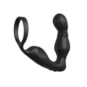Черный вибростимулятор простаты с эрекционным кольцом Ass-Gasm Pro P-Spot Milker - Pipedream - в Кисловодске купить с доставкой
