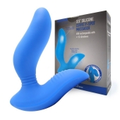 Синий вибромассажер простаты 3,5’’ Curve P-spot Massager - 12 см. - Erokay - в Кисловодске купить с доставкой