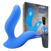 Синий вибромассажер простаты 3,5’’ Remote Control Curve P-spot Massager - 12 см. - Erokay - в Кисловодске купить с доставкой