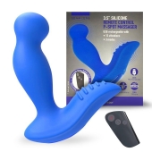 Синий вибромассажер простаты 3,5’’ Remote Control P-spot Massager - 12,5 см. - Erokay - в Кисловодске купить с доставкой
