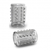 Прозрачная насадка с шипами и шишечками STAY HARD COCK SLEEVE 03 CLEAR - Blush Novelties - в Кисловодске купить с доставкой