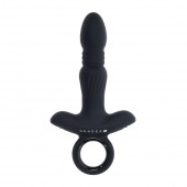 Черный анальный вибростимулятор с поступательными движениями Slayer - 20 см. - Gender X