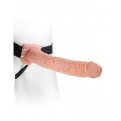 Фаллопротез телесного цвета Hollow Strap-On - 29 см. - Pipedream - купить с доставкой в Кисловодске