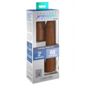 Коричневая насадка на член 2  Silicone X-tension - 20,3 см. - Pipedream - в Кисловодске купить с доставкой