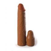 Коричневая насадка на член 2  Silicone X-tension - 20,3 см. - Pipedream - в Кисловодске купить с доставкой