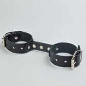 Черные кожаные наручники-фиксатор - Sitabella - купить с доставкой в Кисловодске