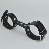 Черные кожаные наручники-фиксатор - Sitabella - купить с доставкой в Кисловодске