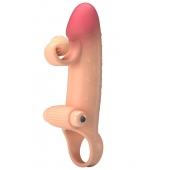 Телесная вибронасадка на пенис с подхватом мошонки - 20 см. - Baile - в Кисловодске купить с доставкой
