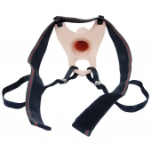 Телесный полый страпон на ремешках - 16,5 см. - Boys of Toys - купить с доставкой в Кисловодске