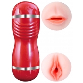 Двусторонний мастурбатор в колбе Cleo - вагина и ротик - Boys of Toys - в Кисловодске купить с доставкой