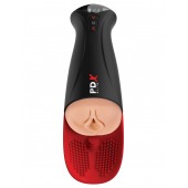 Телесный мастурбатор-вагина в черной колбе с вибрацией Fuck-O-Matic Pro XL - Pipedream - в Кисловодске купить с доставкой