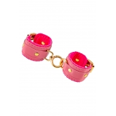 Розовые двуслойные кожаные оковы - Pecado - купить с доставкой в Кисловодске