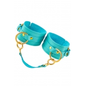 Голубые однослойные кожаные оковы - Pecado - купить с доставкой в Кисловодске