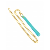 Голубой кожаный поводок с карабином для ошейника - 80 см. - Pecado - купить с доставкой в Кисловодске