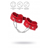 Красные кожаные наручники-браслеты со скруглёнными углами - Pecado - купить с доставкой в Кисловодске
