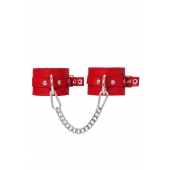 Красные мягкие кожаные оковы с люверсами - Pecado - купить с доставкой в Кисловодске