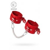 Красные мягкие кожаные оковы с люверсами - Pecado - купить с доставкой в Кисловодске