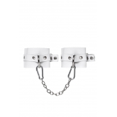 Белые мягкие кожаные оковы с люверсами - Pecado - купить с доставкой в Кисловодске