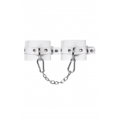 Белые мягкие кожаные наручники с люверсами - Pecado - купить с доставкой в Кисловодске