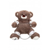 Бондажный набор: бурый мишка с белыми оковами и наручниками - Pecado - купить с доставкой в Кисловодске