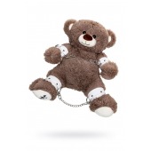 Бондажный набор: бурый мишка с белыми оковами и наручниками - Pecado - купить с доставкой в Кисловодске