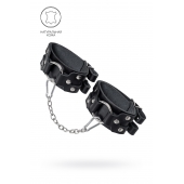 Черные кожаные оковы с двумя ремешками - Pecado - купить с доставкой в Кисловодске