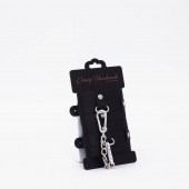 Черные кожаные наручники с хромированной фурнитурой - Crazy Handmade - купить с доставкой в Кисловодске