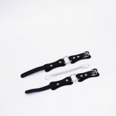 Черные кожаные оковы с кольцом - Crazy Handmade - купить с доставкой в Кисловодске