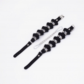 Черные кожаные наручники из звеньев - Crazy Handmade - купить с доставкой в Кисловодске