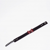 Черный ошейник с красным декором и строчкой - Crazy Handmade - купить с доставкой в Кисловодске