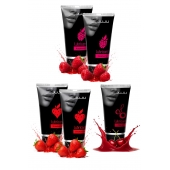 Набор из 5 съедобных лубрикантов JUJU (клубника х 2, малина х 2, вишня) - JuJu - купить с доставкой в Кисловодске