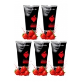 Набор из 5 съедобных лубрикантов JUJU со вкусом клубники - JuJu - купить с доставкой в Кисловодске